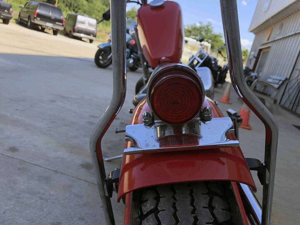 Custom Red Shovelhead, No School like&#8230;.