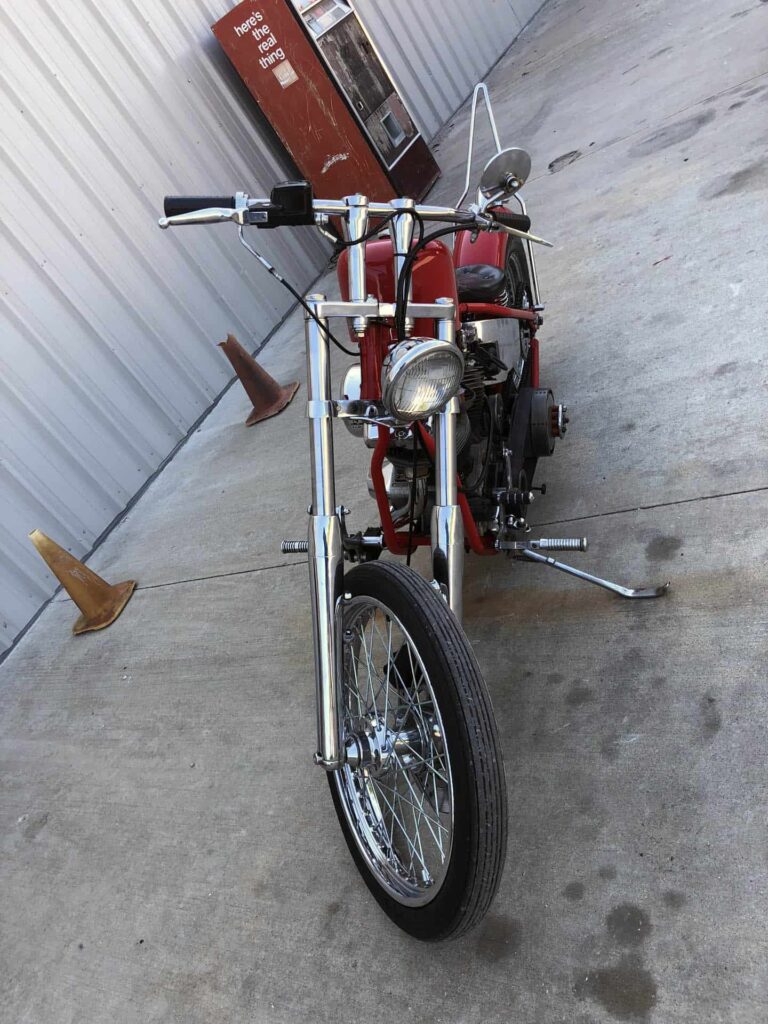 Custom Red Shovelhead, No School like&#8230;.