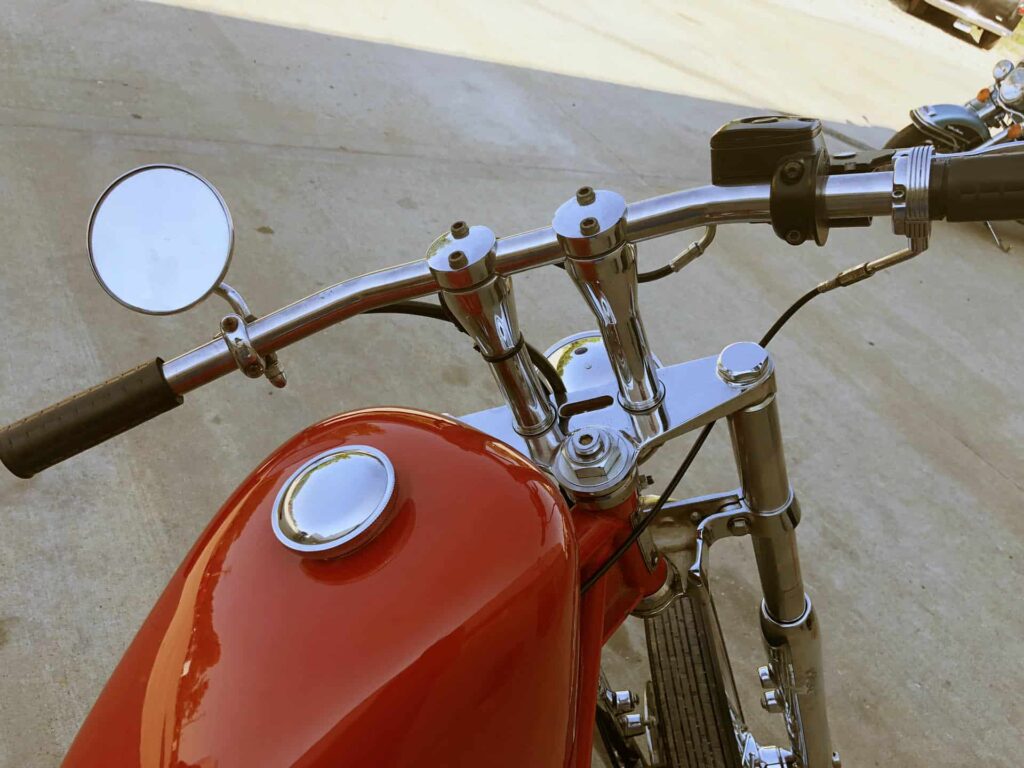 Custom Red Shovelhead, No School like&#8230;.