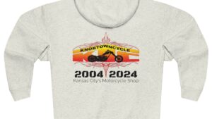 Unisex Zip Hoodie – Oatmeal Heather | S-2XL | Warm, Comfy, Soft | 80%% Cotton, 20%% Polyester | Regular Fit | Tear-Away Label | Hoodies, Knobtown Cycle Branded Swag