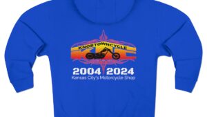 Unisex Royal Blue Zip Hoodie - Comfy & Stylish Hooded Sweatshirt for Men & Women - Available in S, M, L, XL, 2XL - 80%% Cotton, 20%% Polyester - Tear-Away Label - Knobtown Cycle Branded Swag