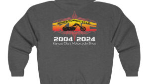 Knobtown Cycle Unisex Heavy Blend Full Zip Hooded Sweatshirt - Dark Gray | Sizes S-3XL | 50% Cotton 50% Polyester | Classic Fit | Ideal for Riders