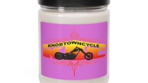 Sea Salt Orchid Scented Soy Candle 9oz - Hand Poured Natural Wax Blend with Cotton Wick - Long Lasting Aromatherapy Candle - Knobtown Cycle Branded Swag