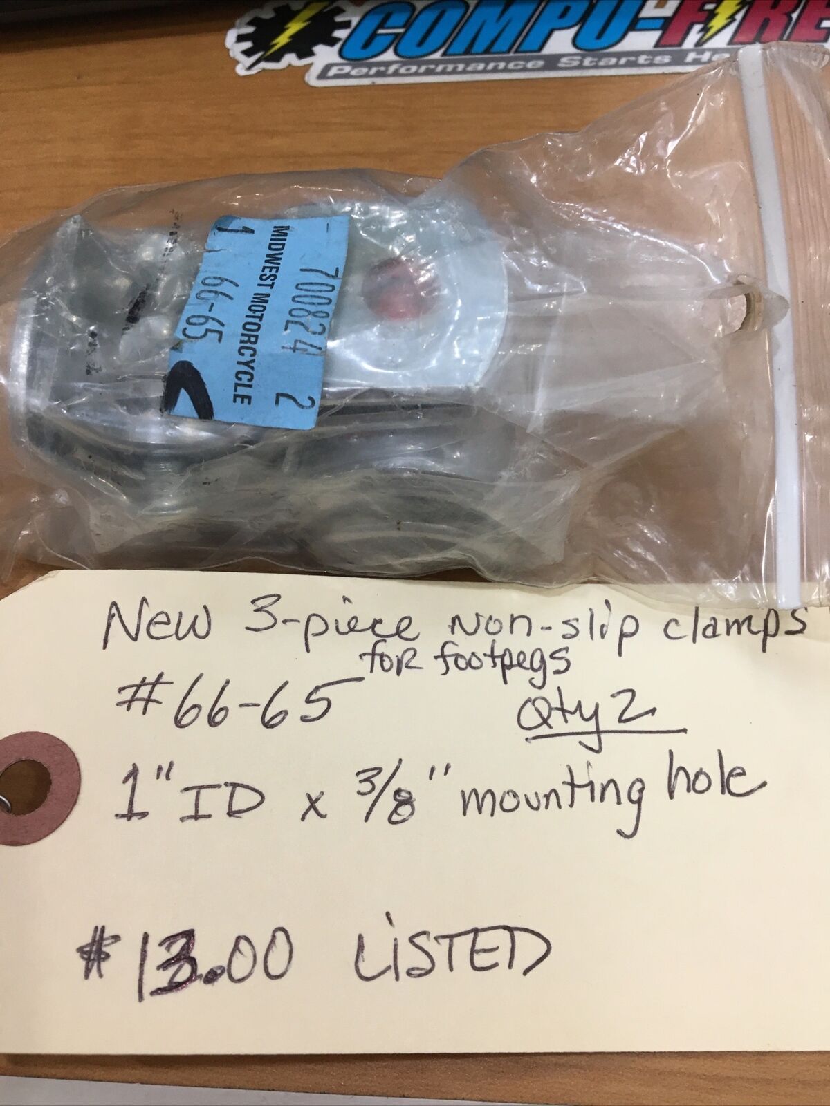 3-Piece Non-Slip Clamps For Footpegs #66-65