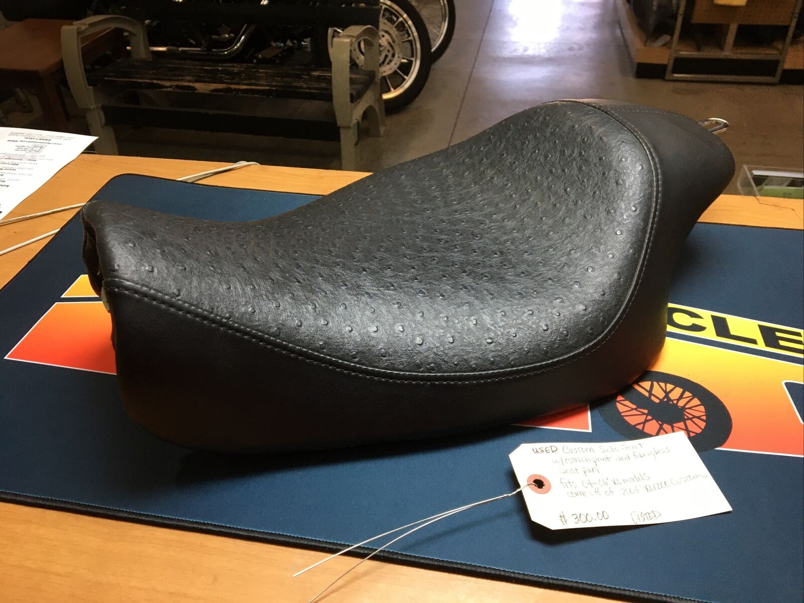 Custom Solo Seat With Ostrich Print And Fibergass Seat Pan