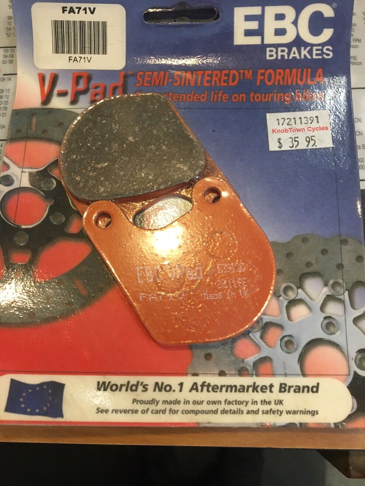EBC Semi-sintered V Brake Pads Front #FA71V