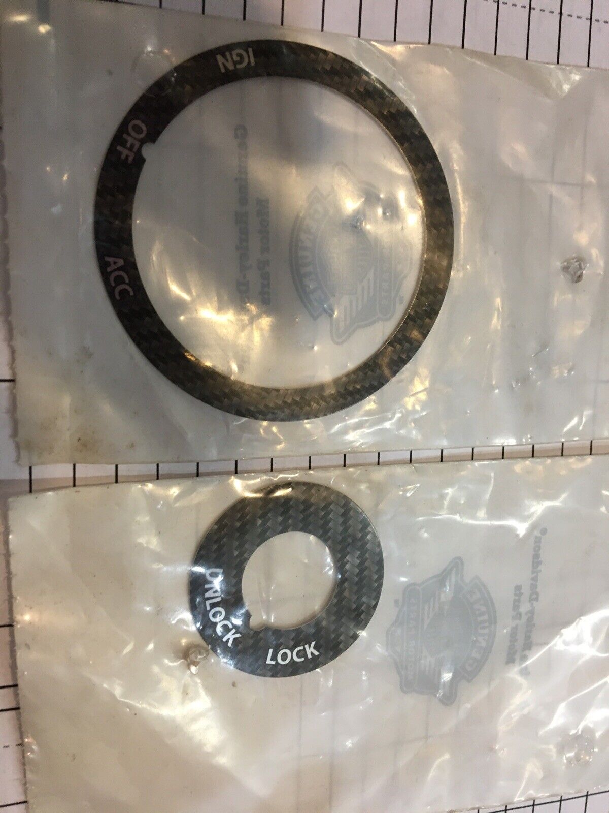 Harley Davidson Carbon Fiber Collection Ignition Switch Trim And Fork Lock Trim