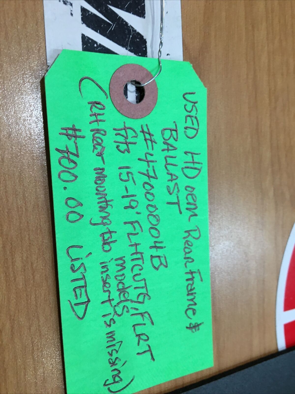 Harley Davidson oem Rear Frame & Ballast #47000004B