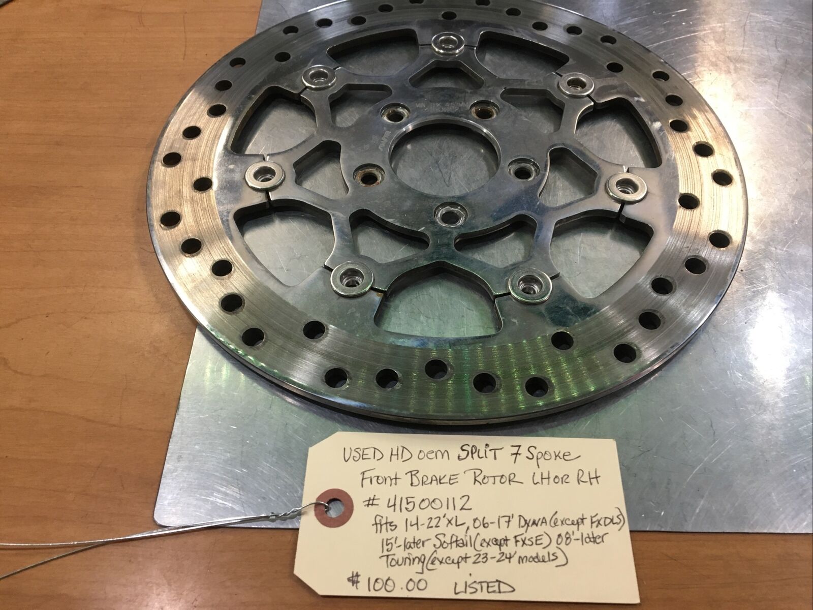 Harley Davidson oem Split 7 Spoke Front Brake Rotor LH or RH #41500112