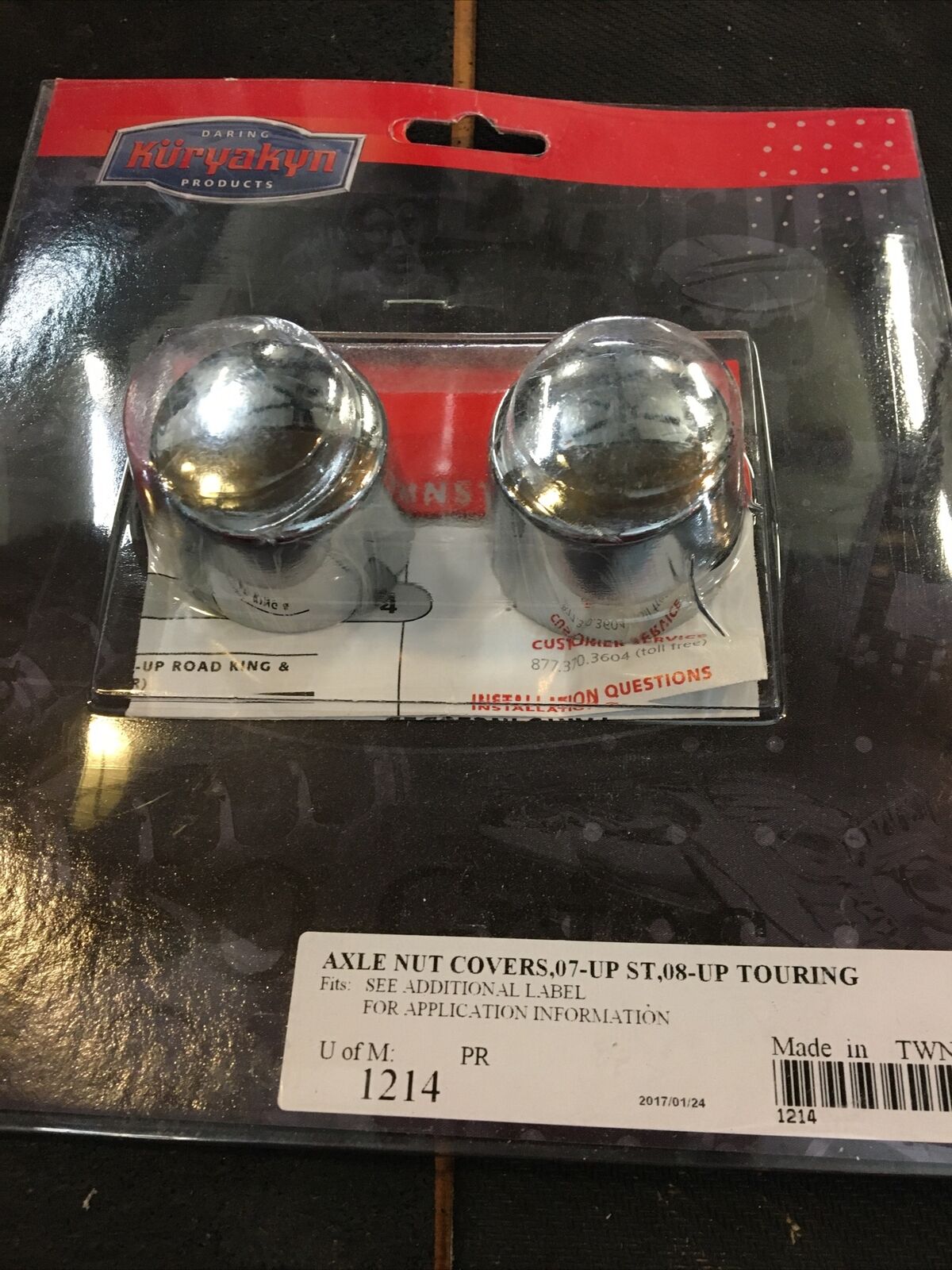 Kuryakyn 1214 Front Chrome Axle Caps for Harley Davidson