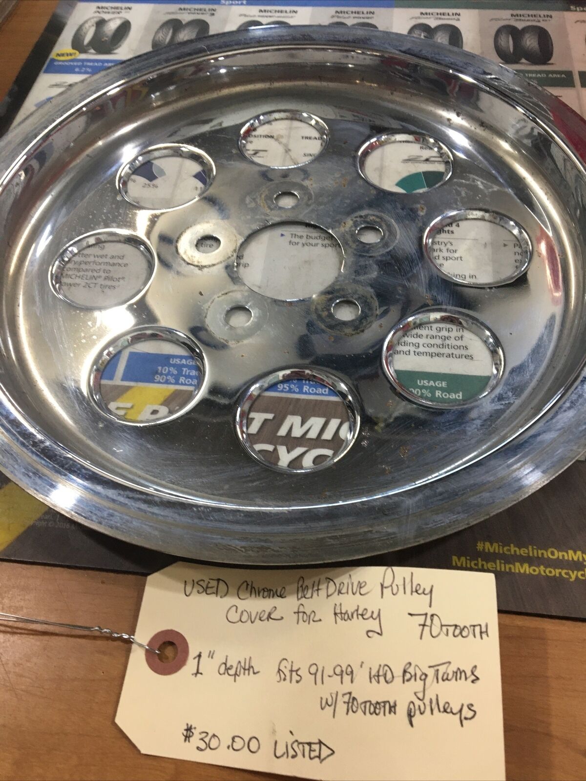 Chrome Belt Drive Pulley Cover for Harley