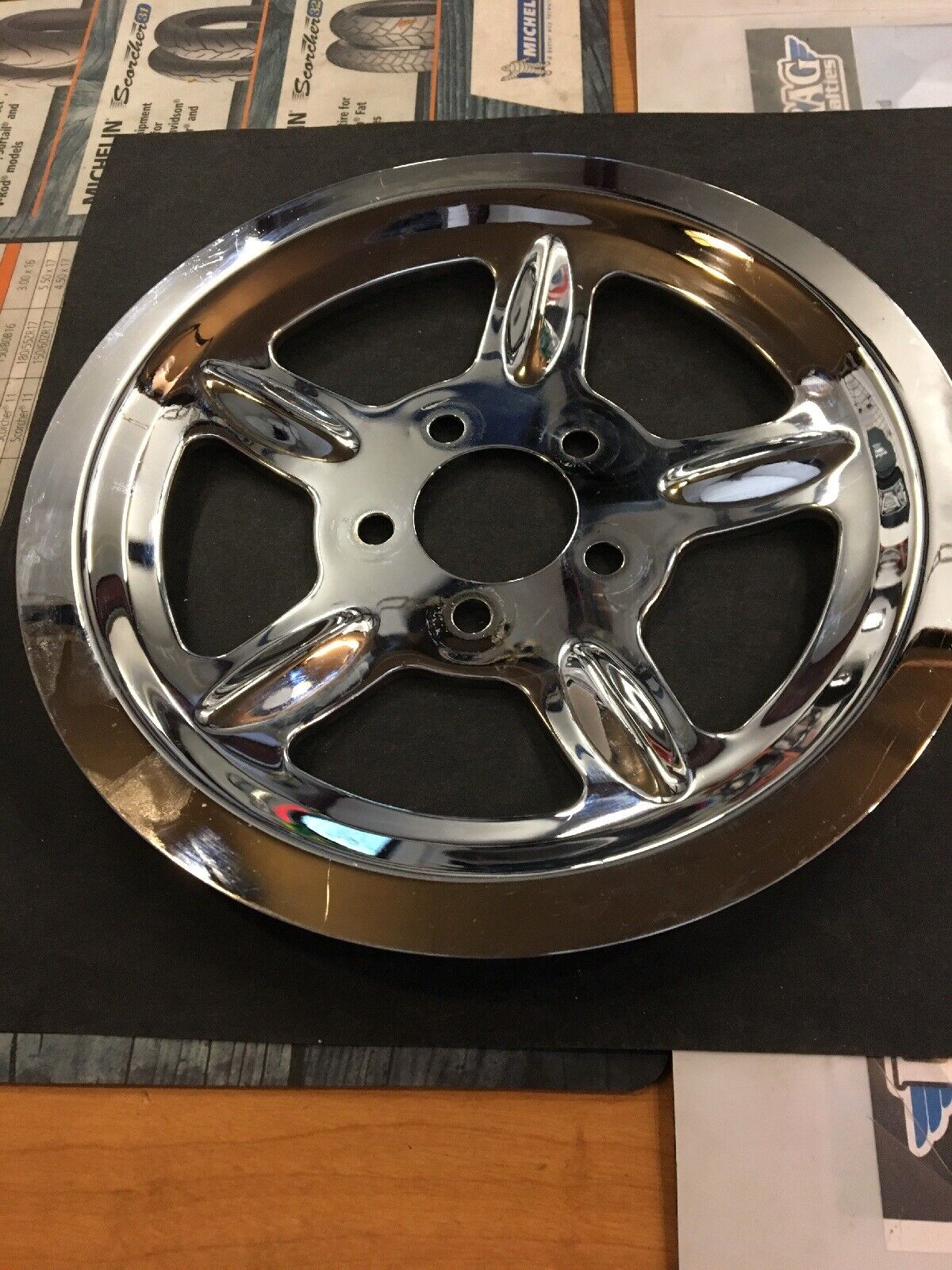 Chrome Rear Pulley Cover #42-0934