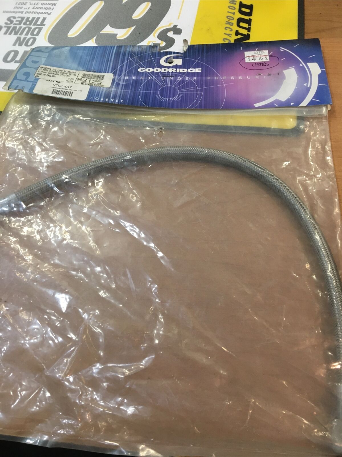 Goodridge Steel Braided Universal Oil Line With Chrome Swivel Fittings #83125