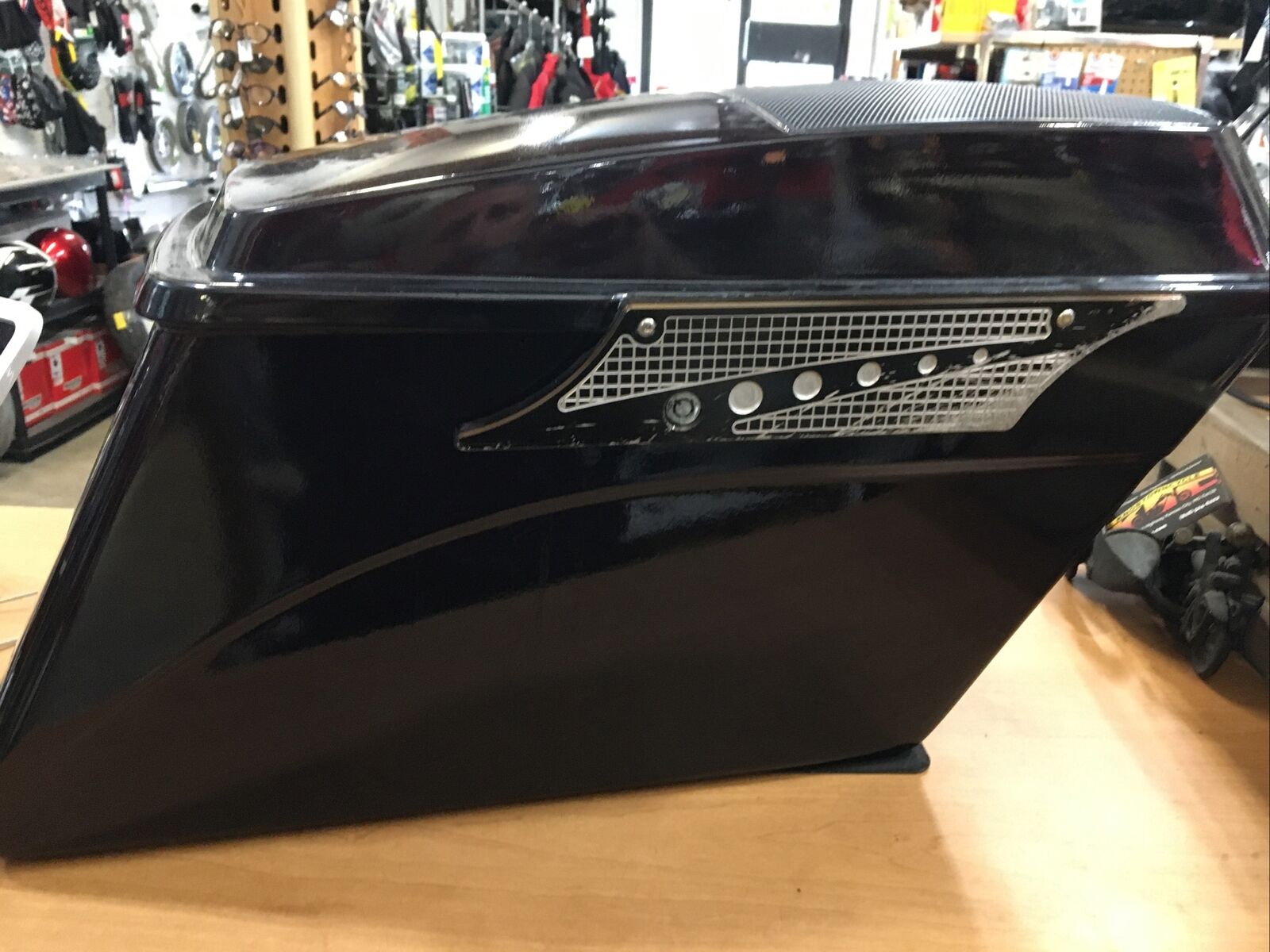 Hard Saddlebags with 6 x 9” speakers purple metallic