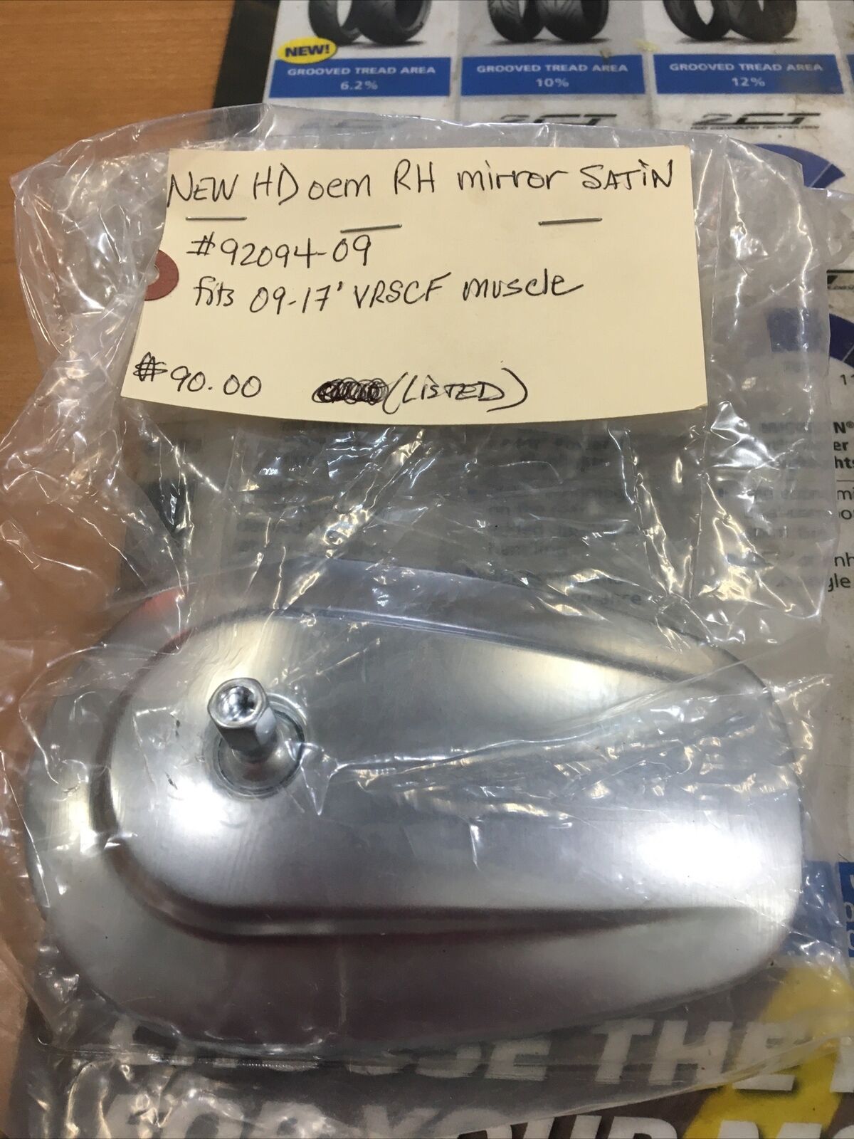 Harley Davidson oem RH Mirror Satin #92094-09