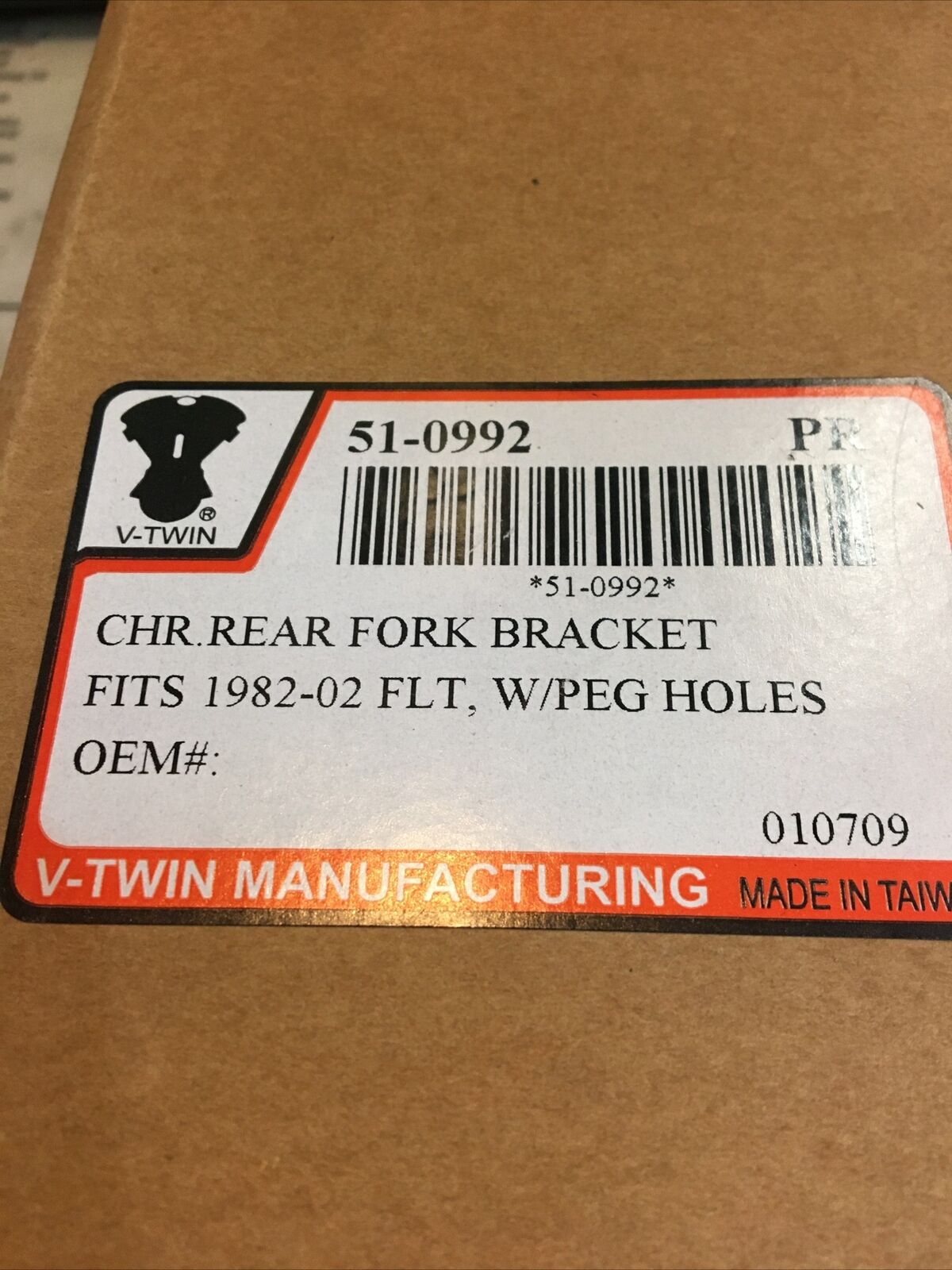 V-Twin Rear Frame Fork Brackets Chrome #51-0992