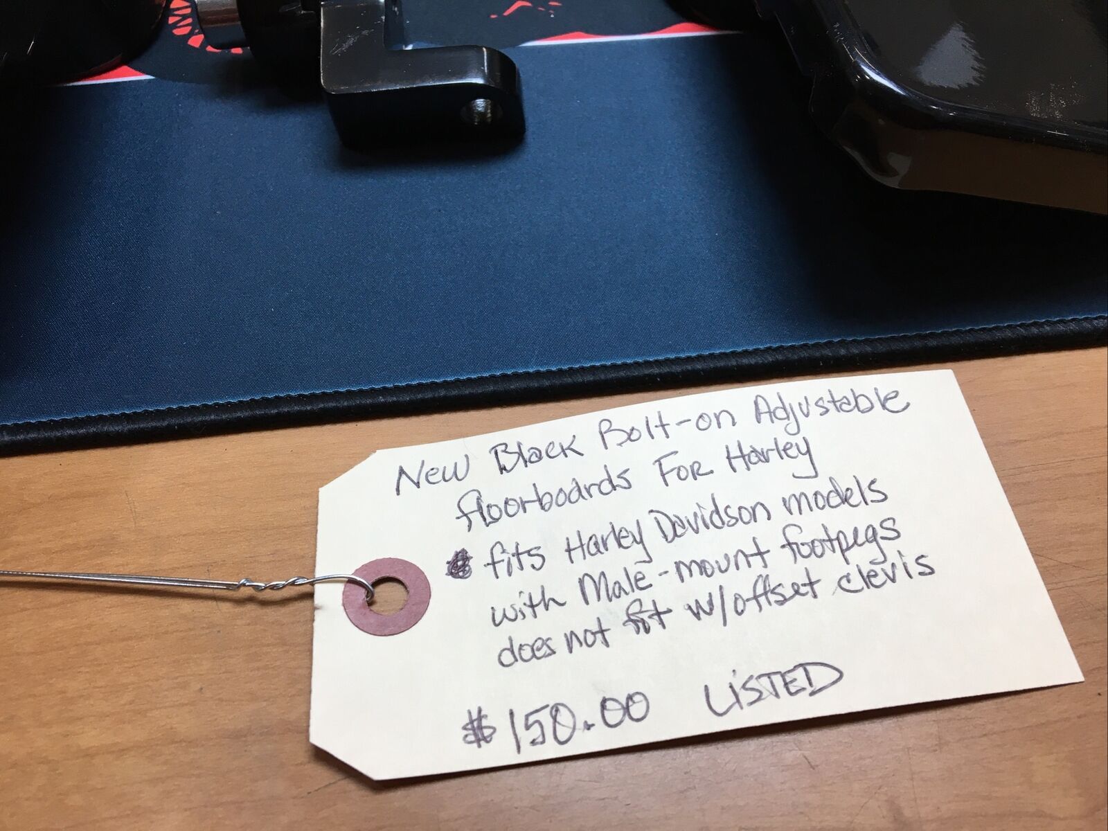 Black Bolt-on Adjustable Floorboards For Harley