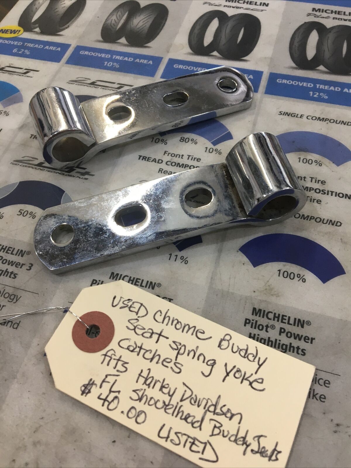 Chrome Buddy Seat Spring Yoke Catches