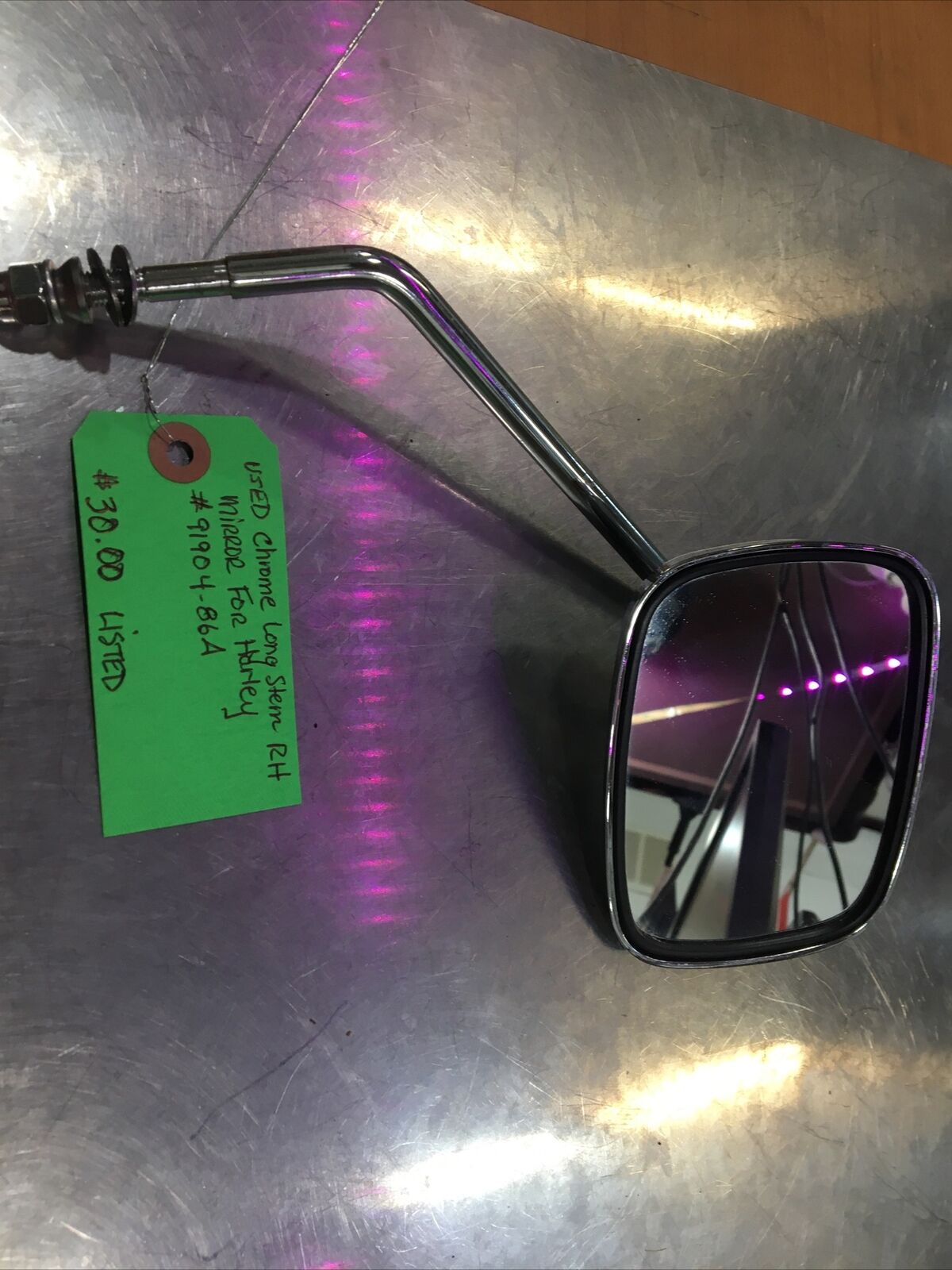 Chrome Long Stem RH Mirror #91904-86A