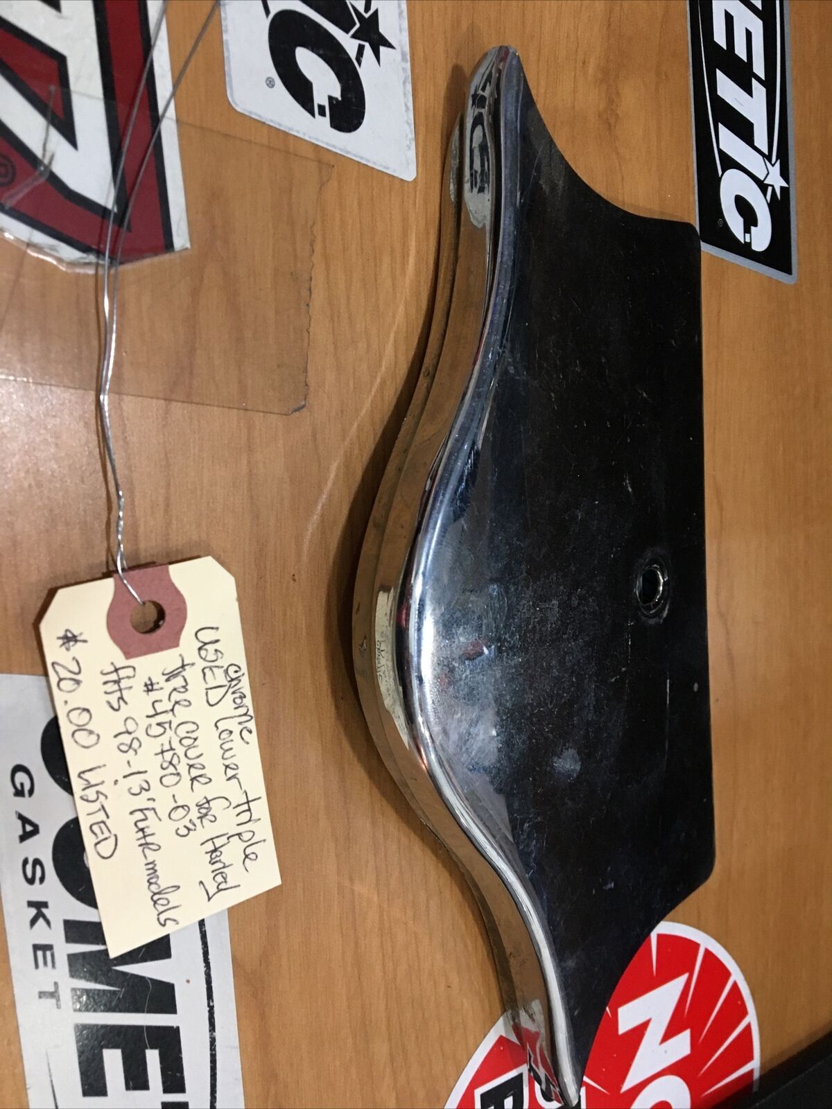 Chrome lower triple tree cover for Harley #45780-03