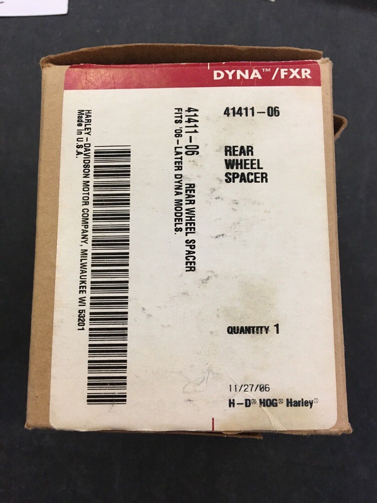 Harley Davidson Rear Wheel Spacer Kit #41411-06