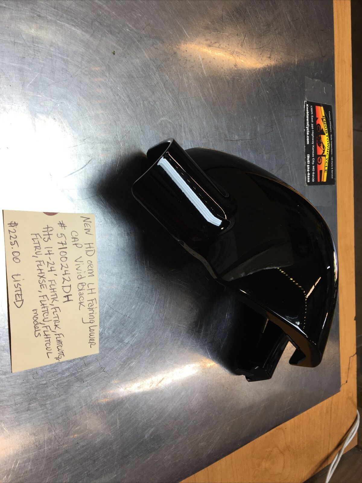 Harley Davidson oem LH Fairing Lower Cap Vivid Black #57100242DH