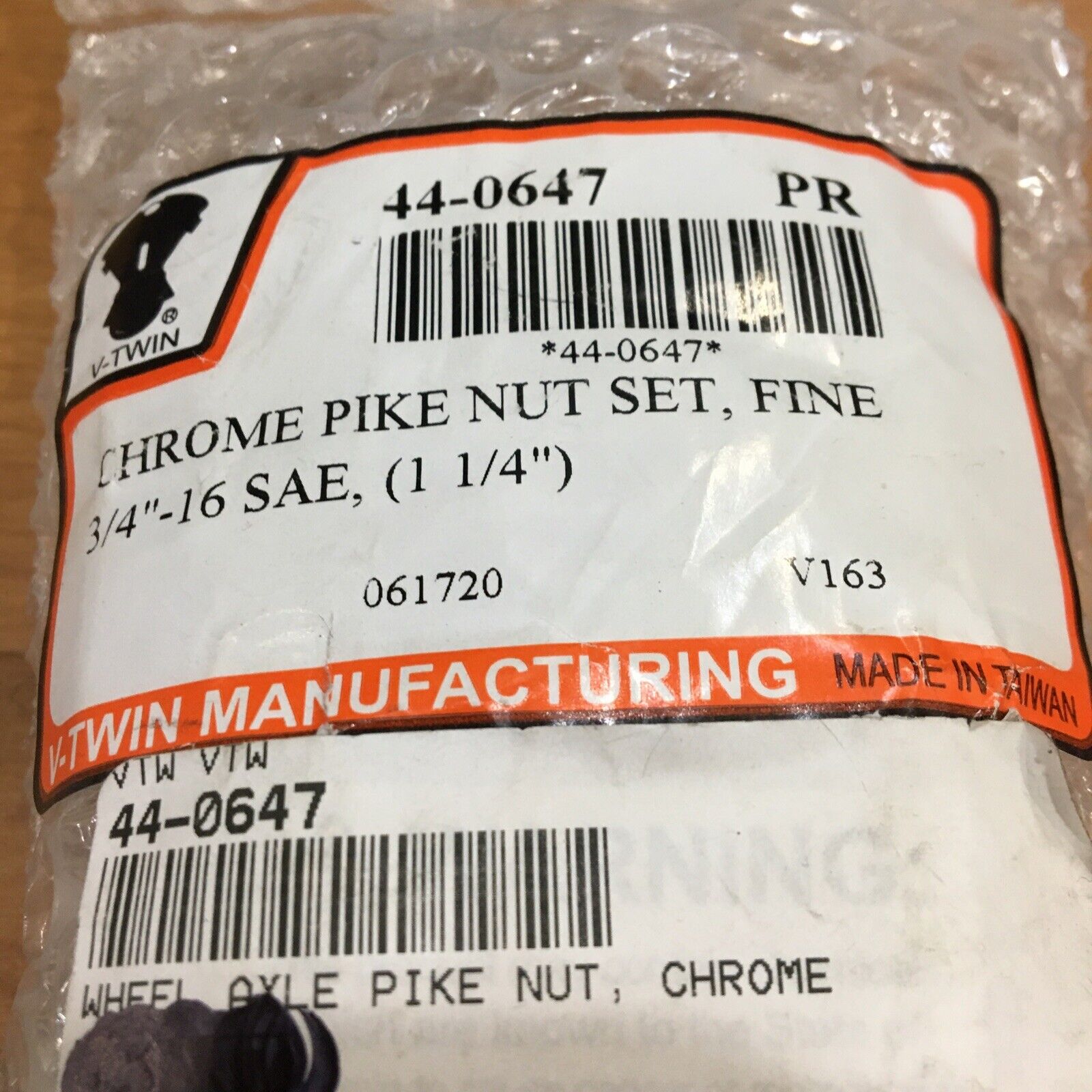 V-Twin Chrome Pike nut set #44-0647