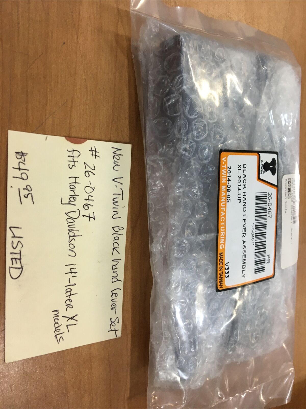 V-Twin black hand lever set #26-0467