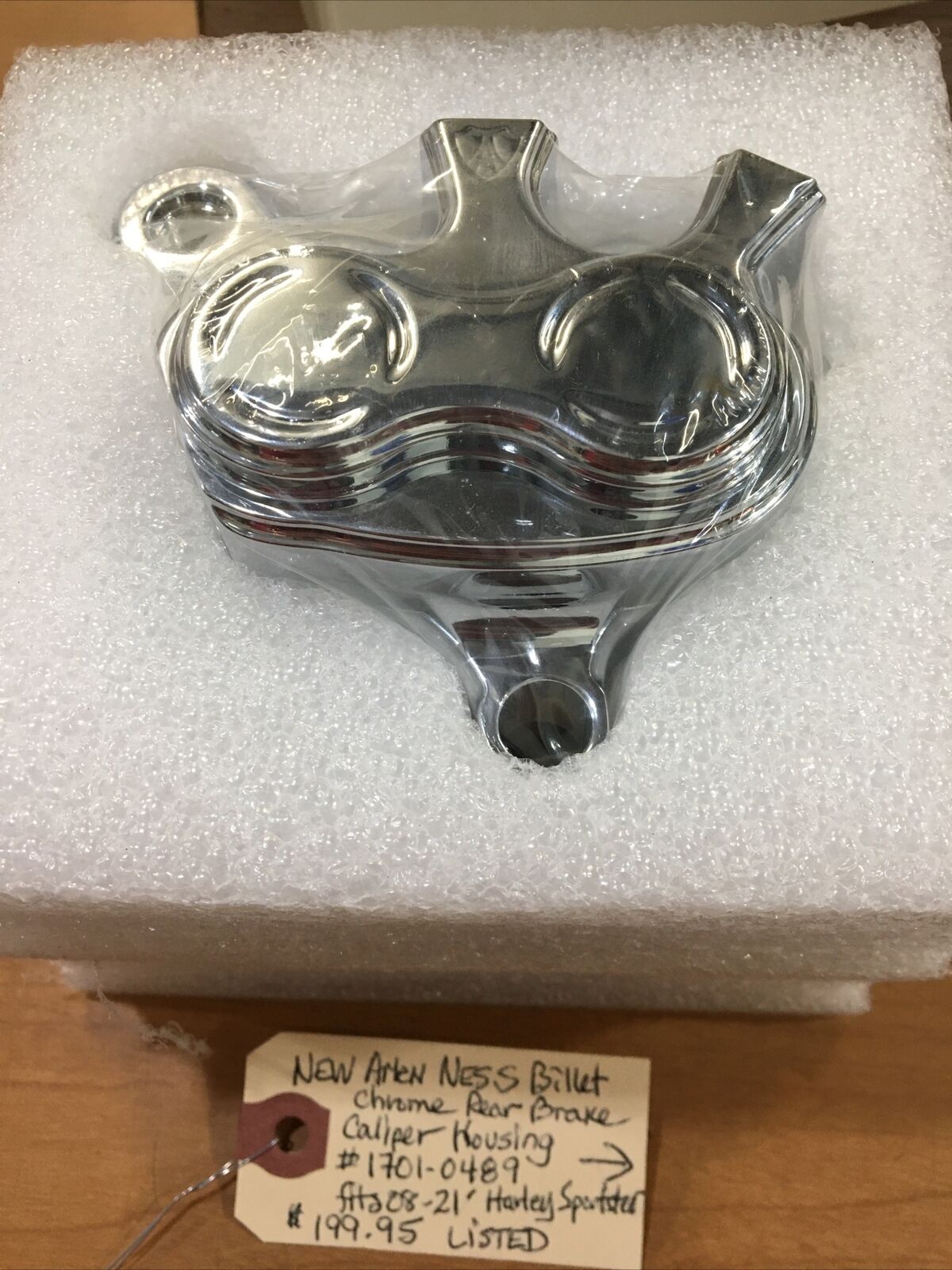 Arlen Ness chrome billet rear brake caliper housing #1701-0489