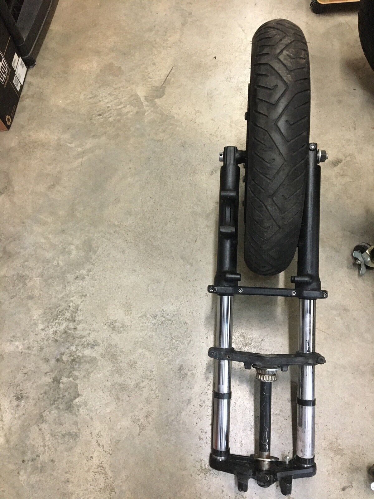 Buell Blast Front Fork Assembly With Fork Brace And Wheel/Tire