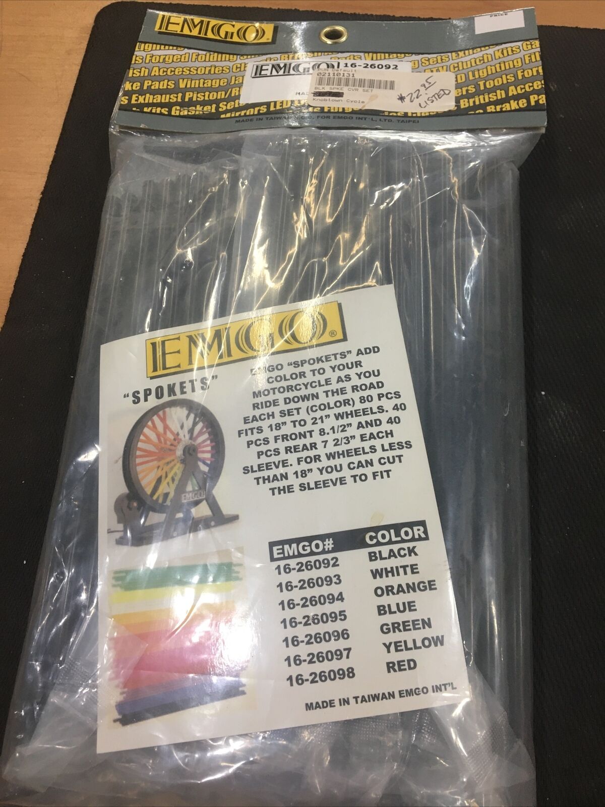 EMGO black spoke covers 80 piece Set #0211-0131