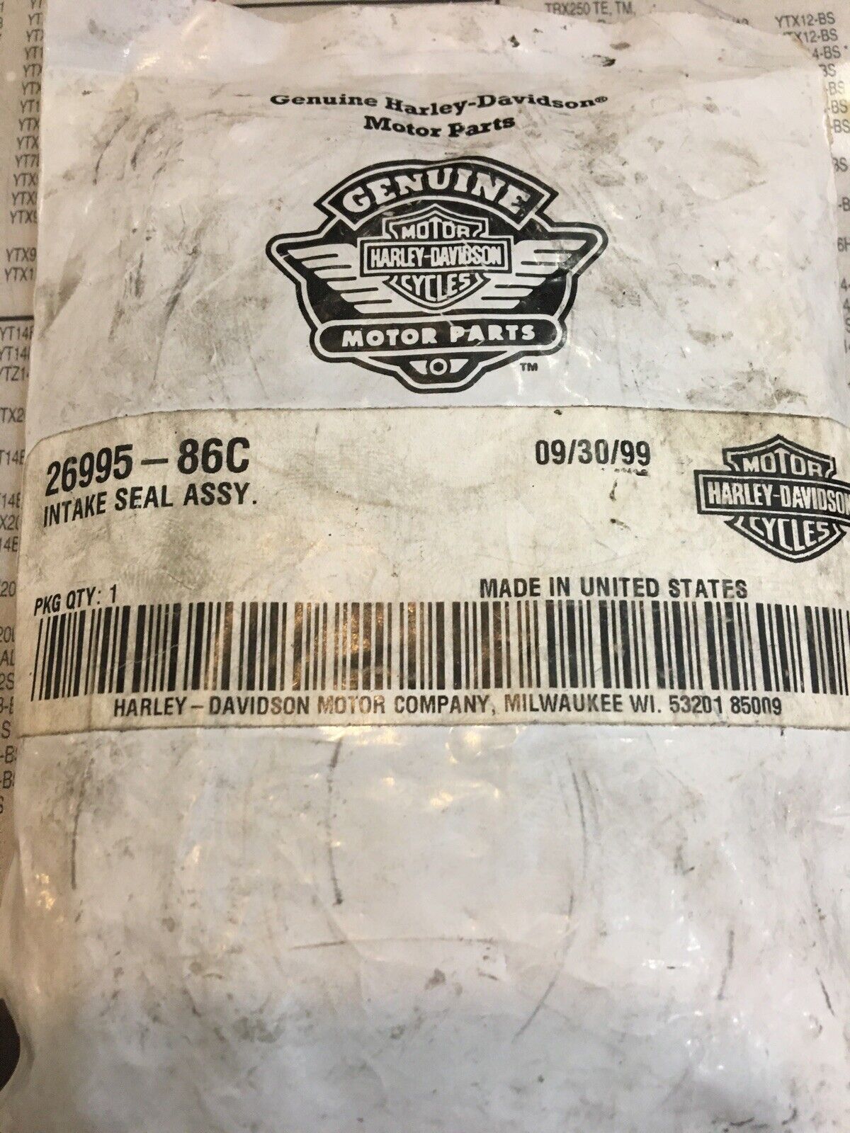 Harley Davidson OEM Front And Rear Intake Seal Set #26995-86C