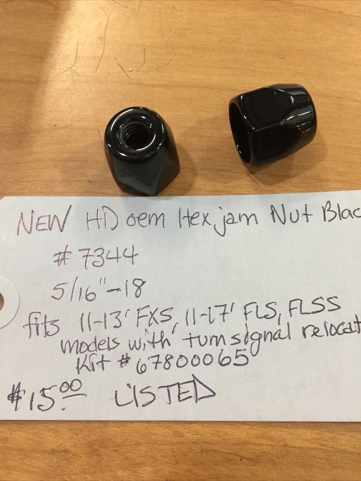 Harley Davidson OEM Hex jam nuts black #7344