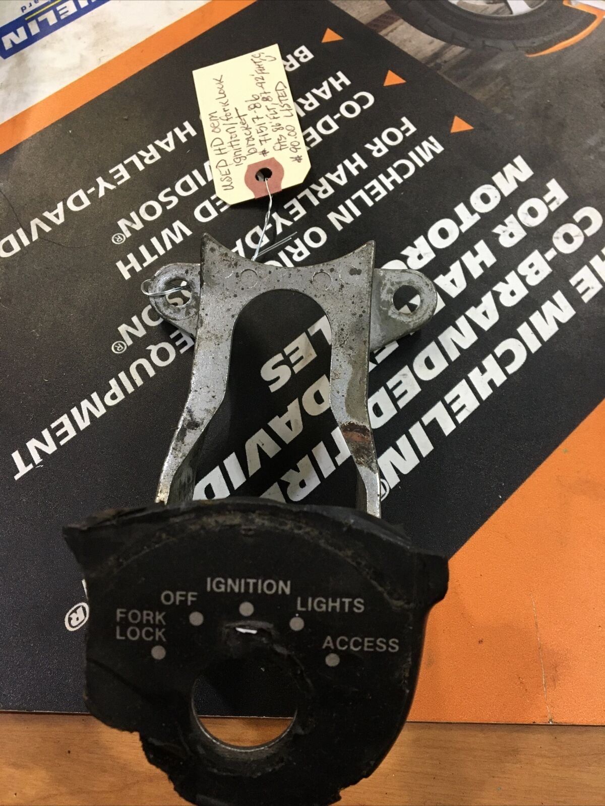 Harley Davidson OEM ignition/fork lock bracket #71517-86