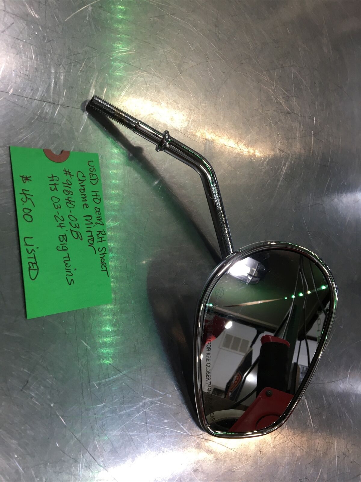Harley Davidson oem RH Short Chrome Mirror #91840-03B