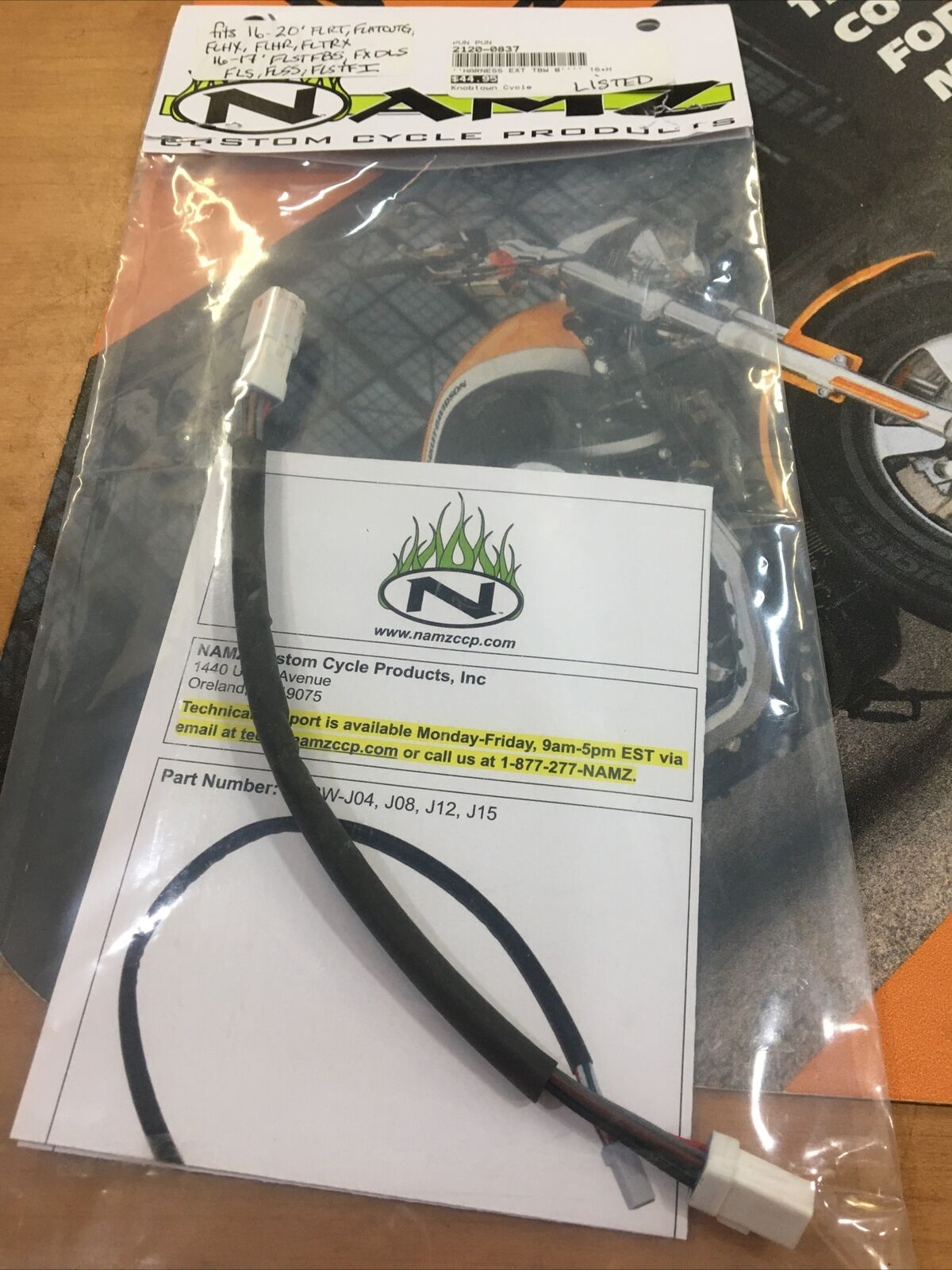 NAMZ throttle by wire 8” extension harness for Harley #2120-0837