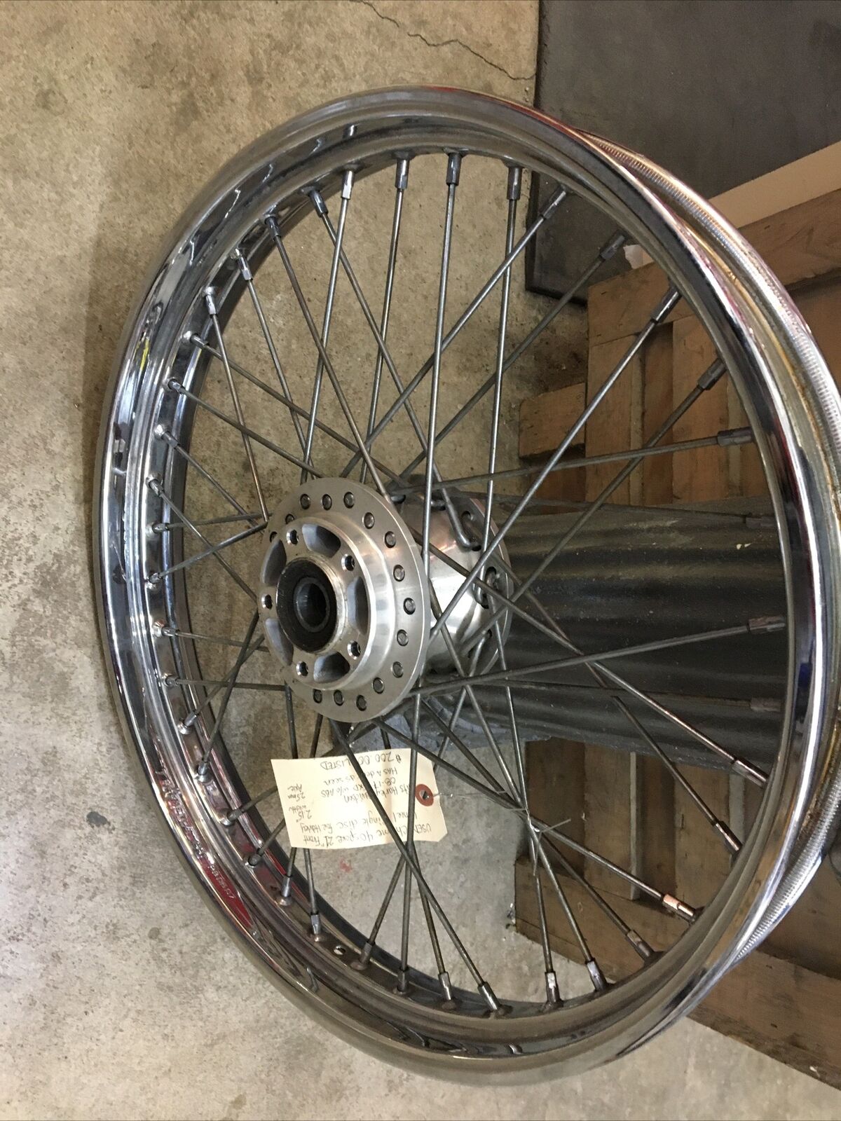 40 Spoke Chrome 21” Front Wheel Single Disc For Harley