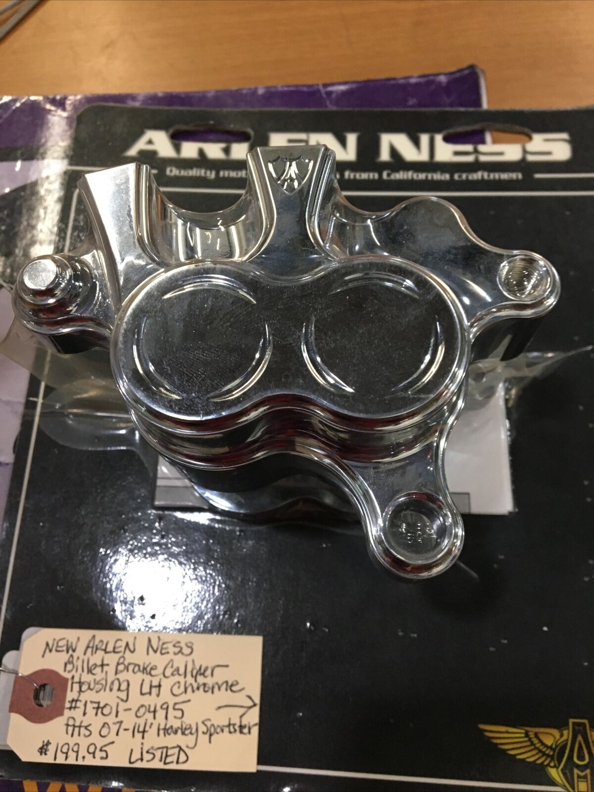 Arlen Ness chrome billet brake caliper housing LH front #1701-0495