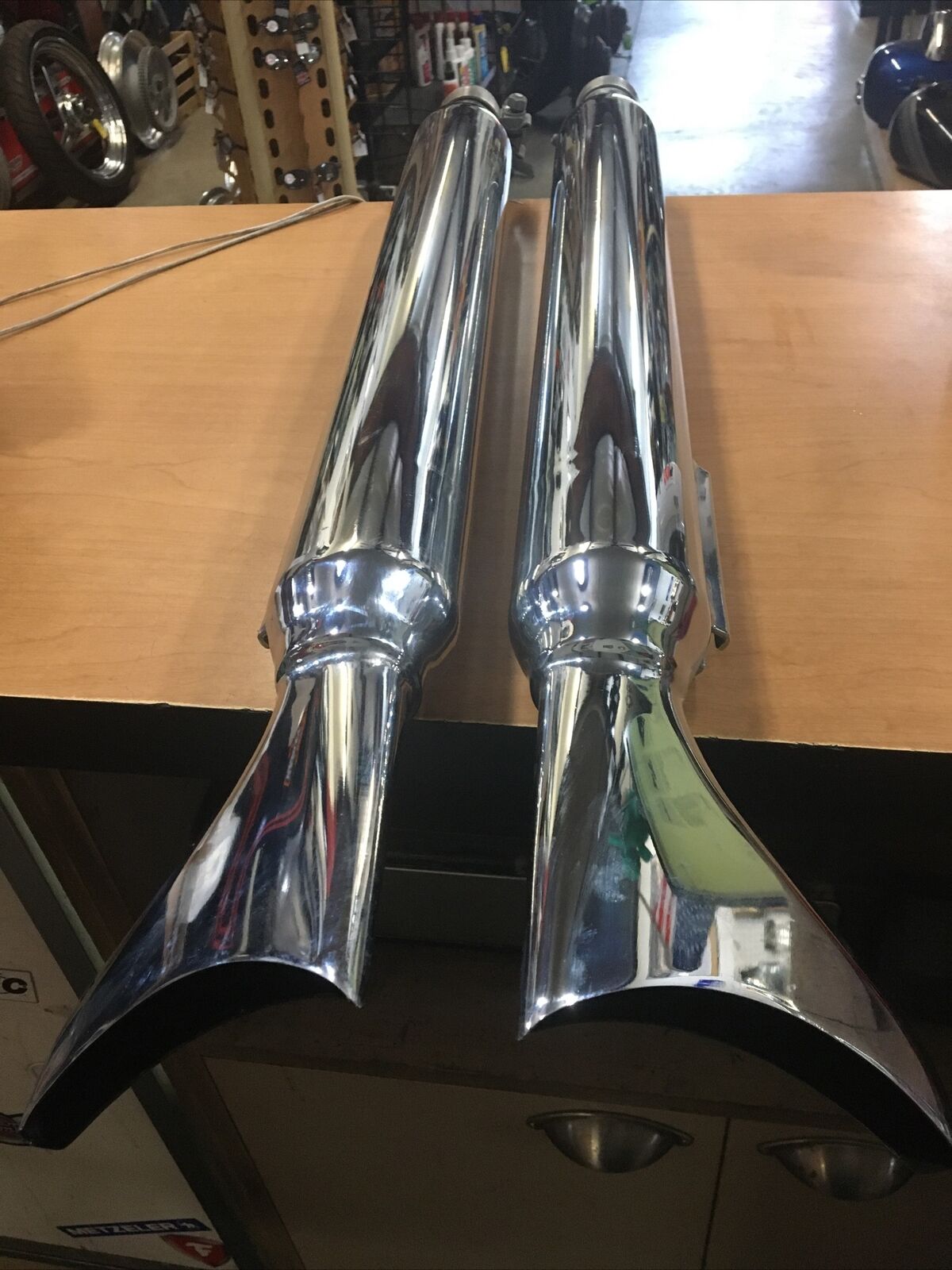 Chrome Fishtail mufflers 32"