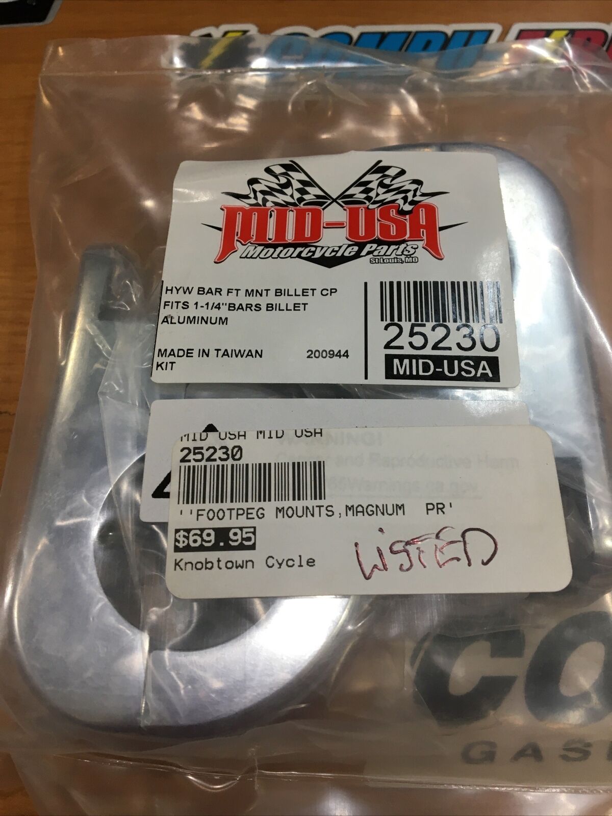 Chrome Footpeg Mounting Kit For Highway Bars For Harley #25230