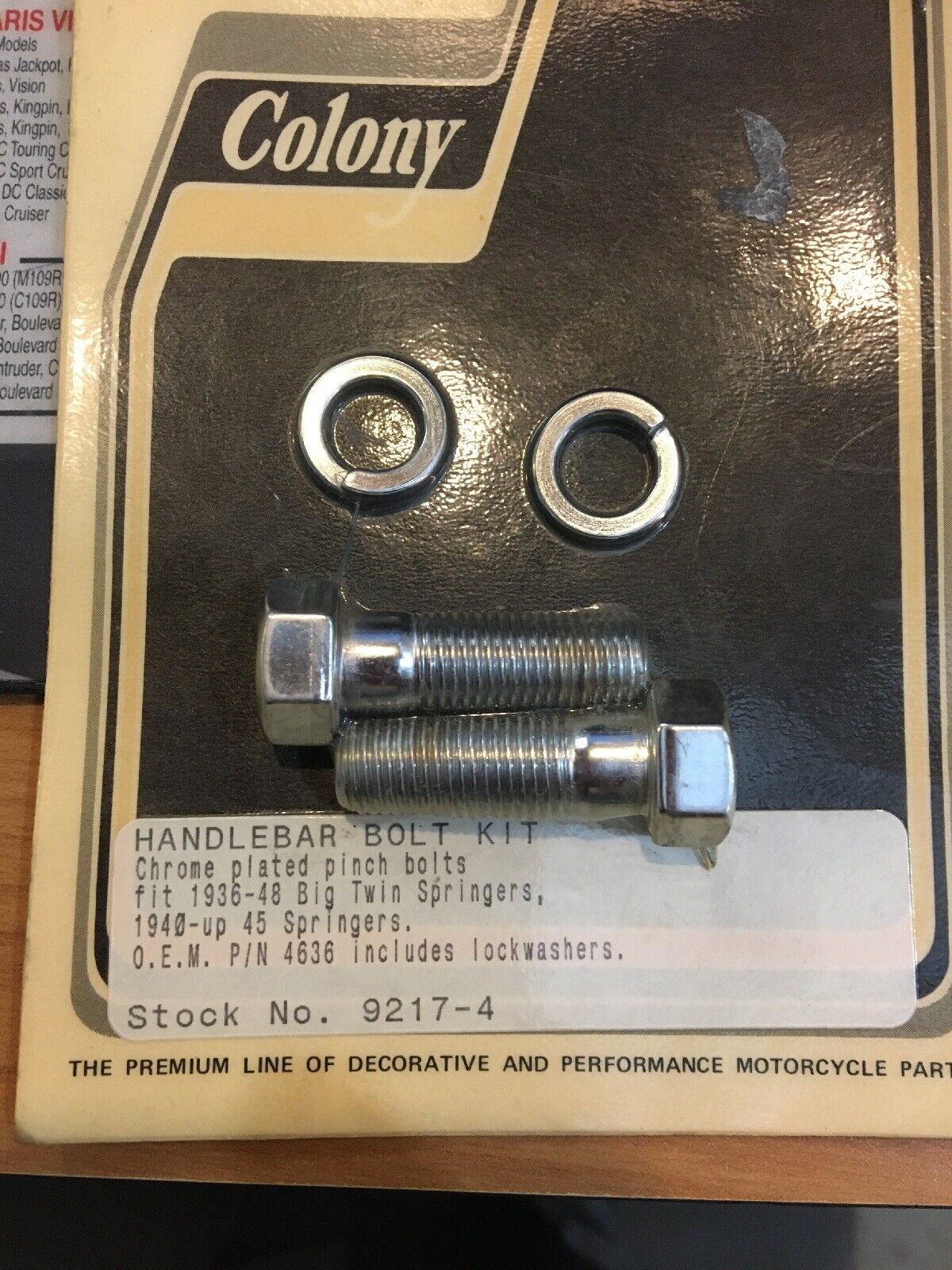 Colony Handlebar Bolt Kit #9217-4