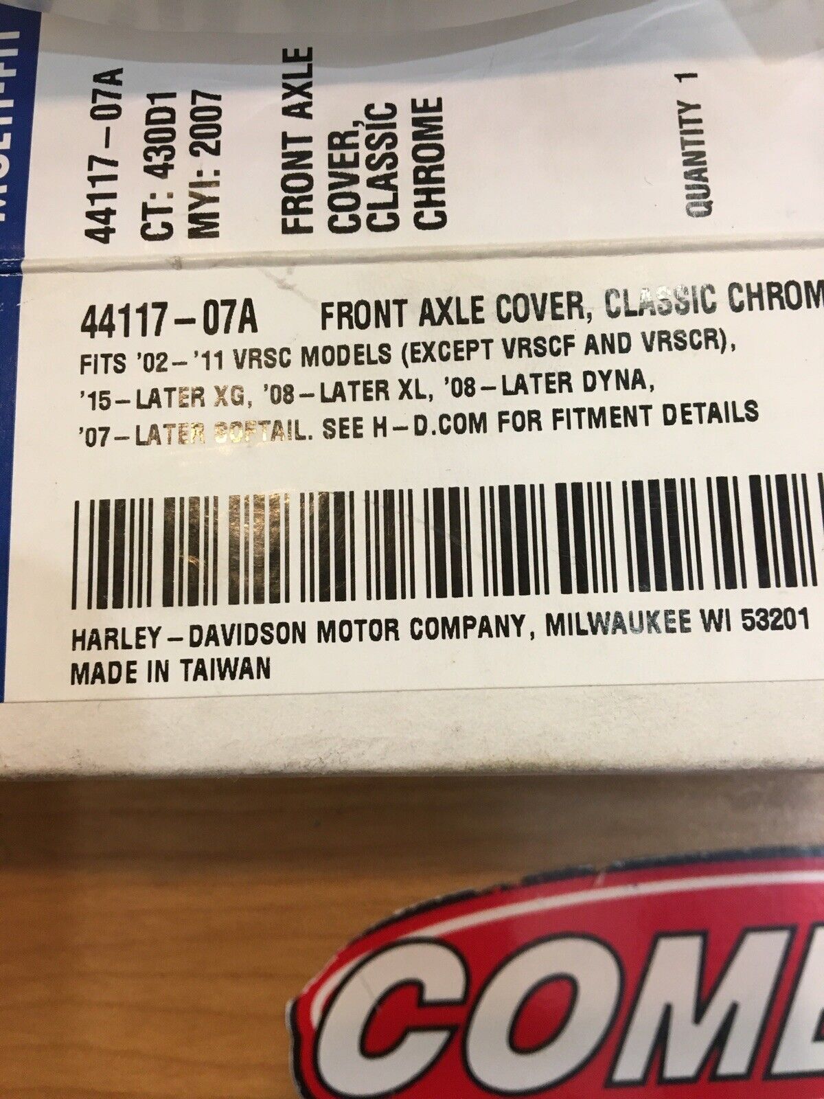 Harley Davidson Classic Chrome Front Axle Covers #44117-07A