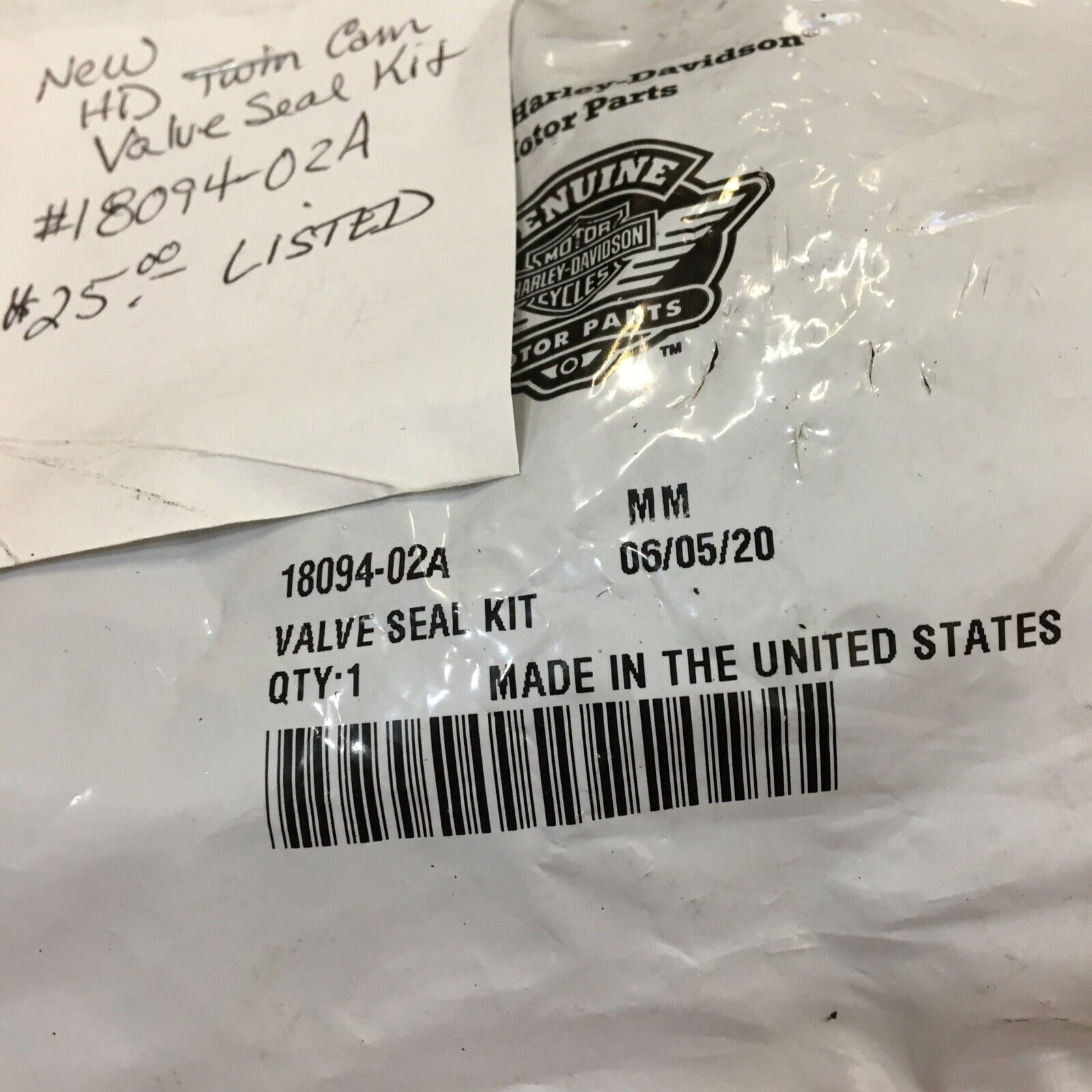 Harley Davidson OEM Twin Cam Valve seal kit #18094-02A