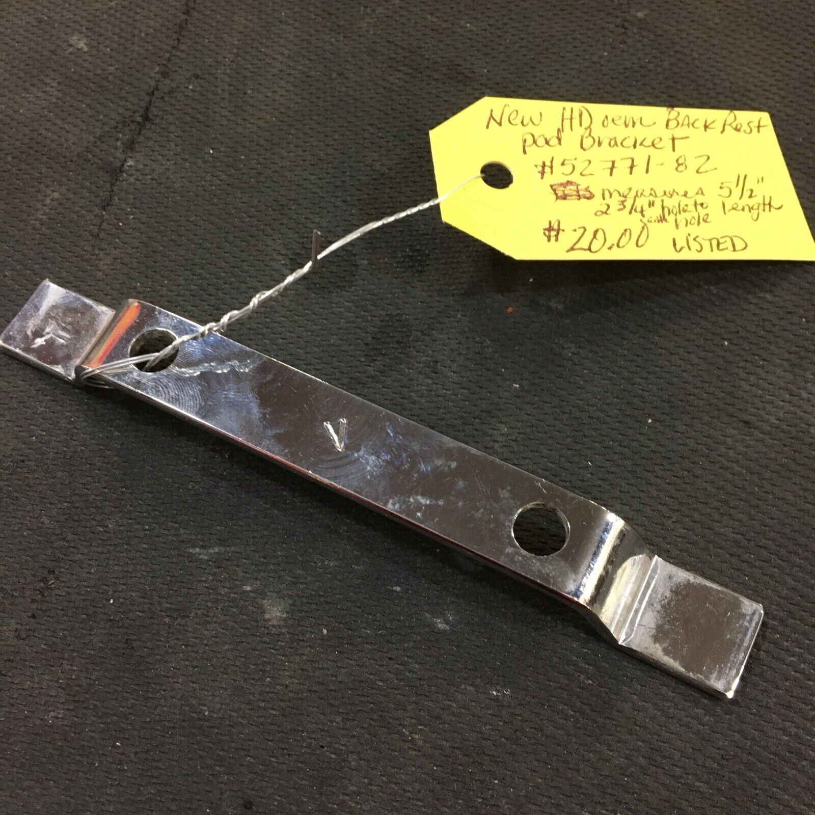 Harley Davidson OEM backrest pad bracket #52771-82