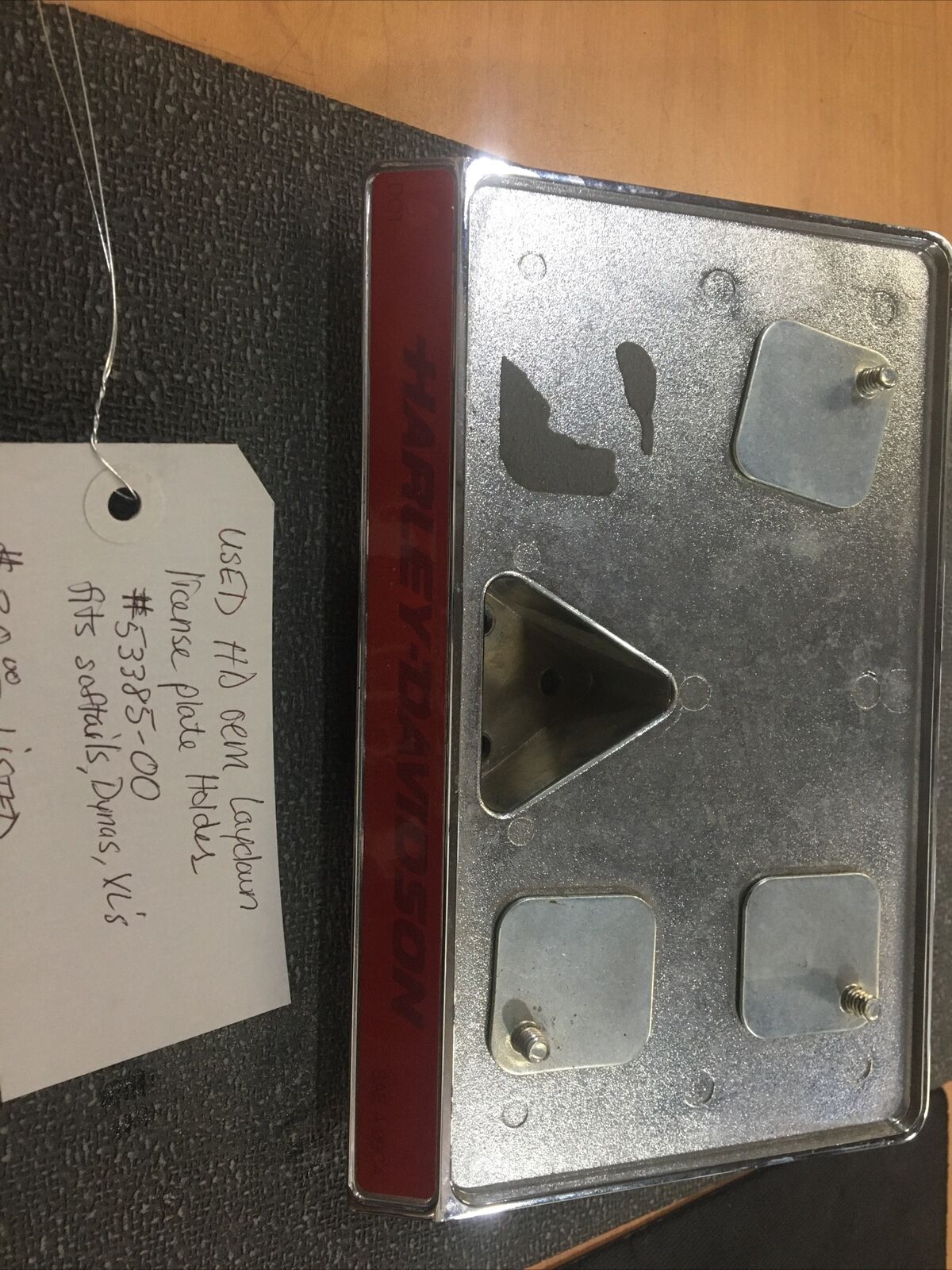 Harley Davidson OEM laydown license plate holder #53385-00