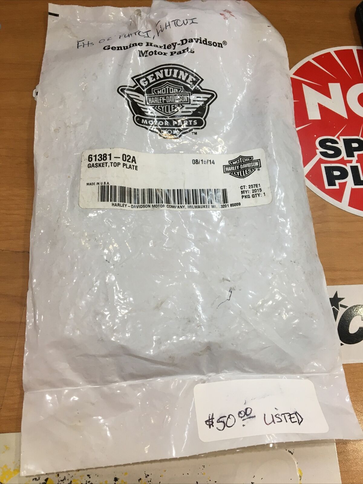 Harley Davidson Oem EFI Top Plate Gasket #61381-02A