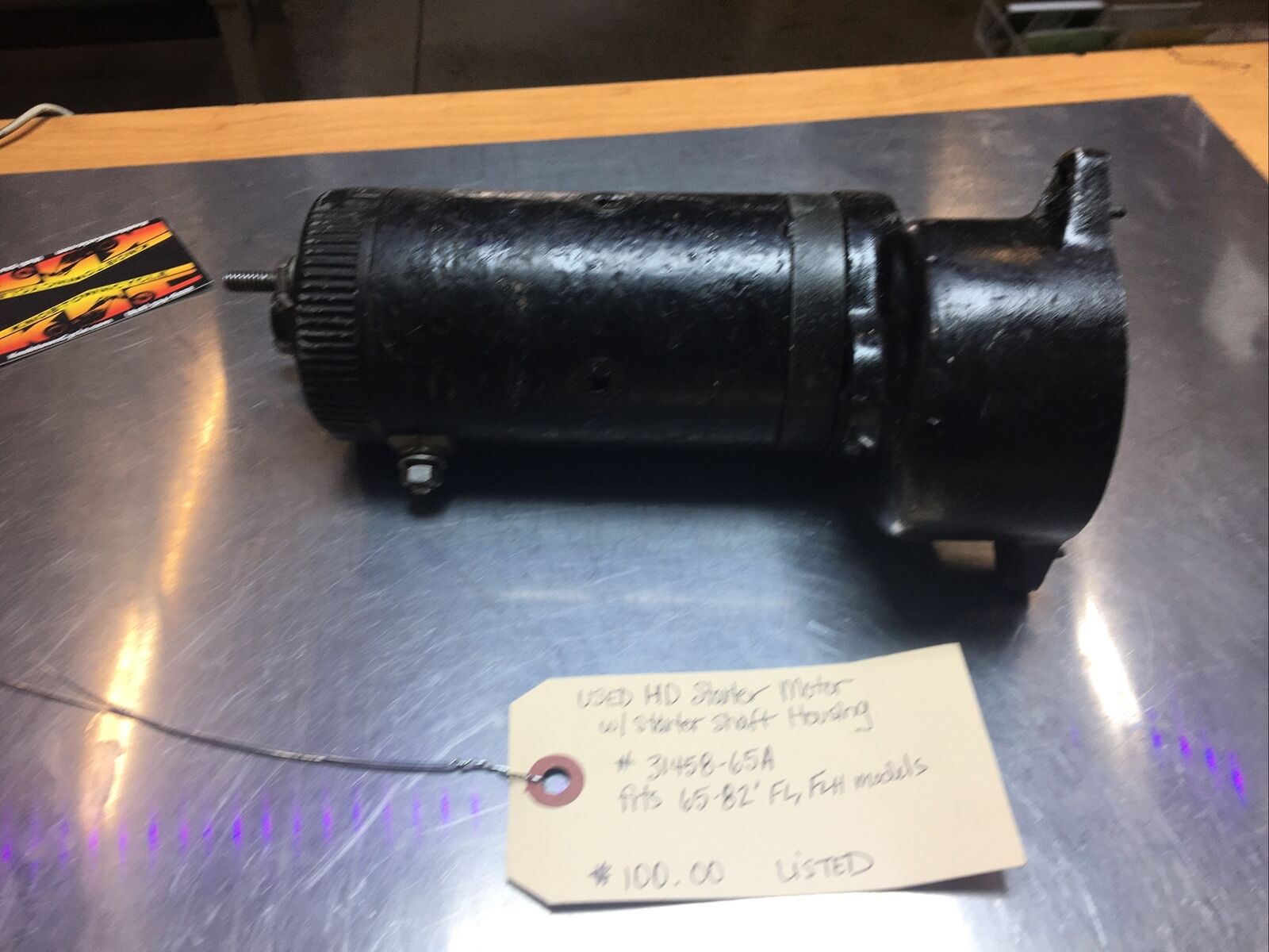 Harley Davidson Starter Motor W/Starter Shaft Housing #31458-65A