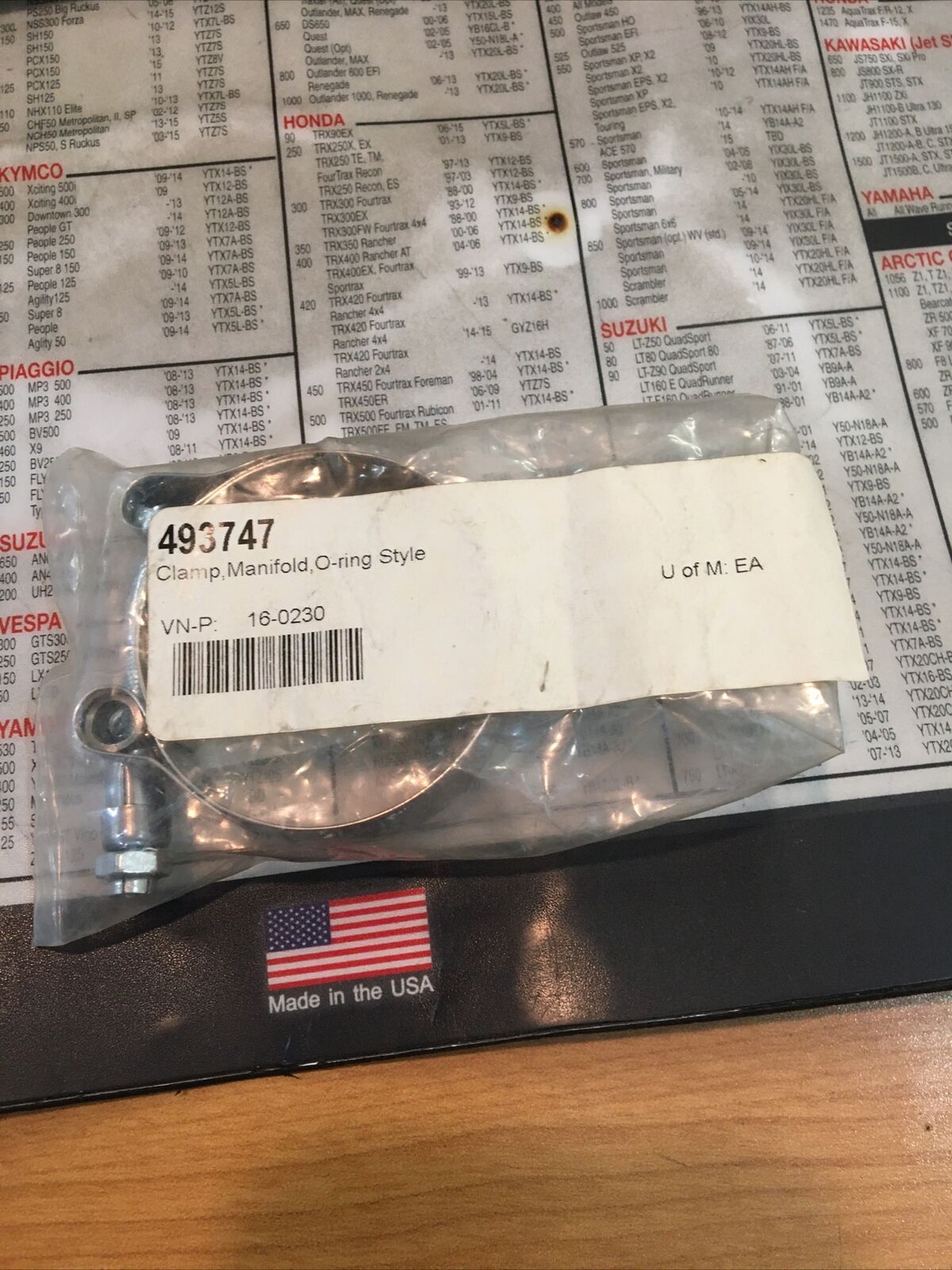 S&S cycle intake manifold clamp o-ring style #49-3747