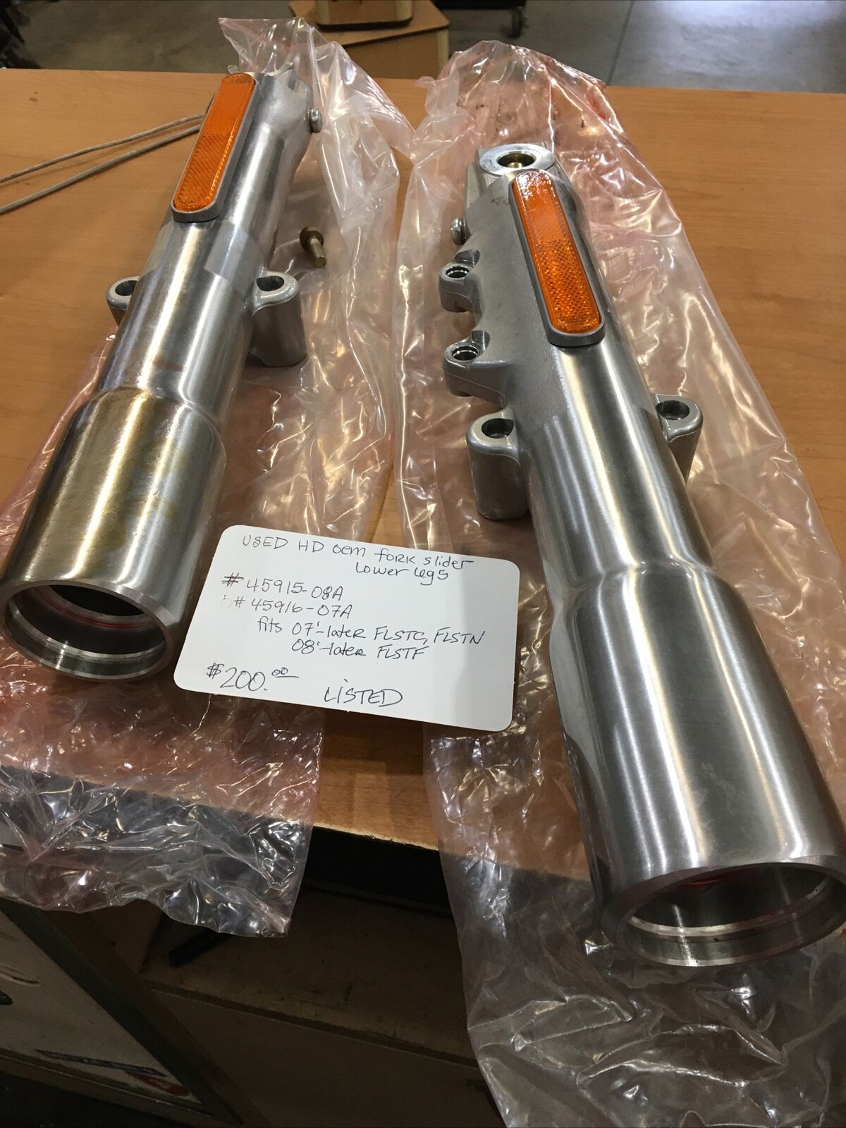Harley Davidson OEM Fork slider lower legs #45915-08A/45916-07A
