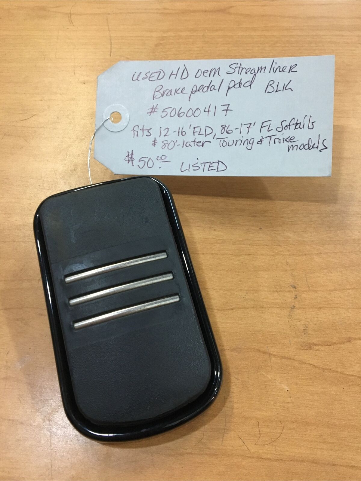 Harley Davidson OEM Streamliner brake pedal pad black #50600417